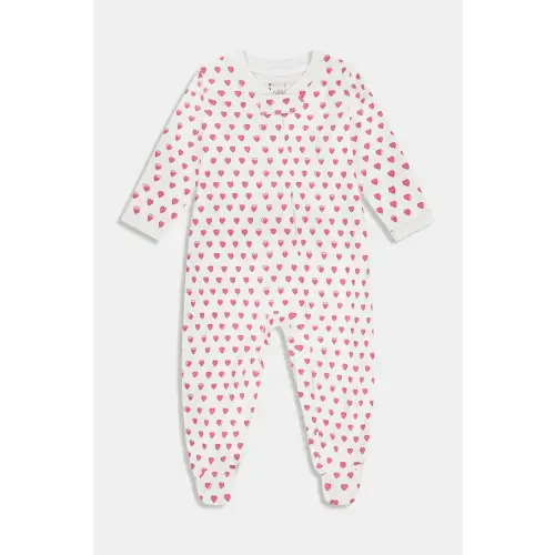 Infant Hearts Zipper Footie - Pink