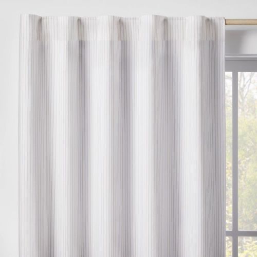 42"W x 84"L Irregular Mini Striped Kids' Blackout Window Curtain Panel Beige - Pillowfort™