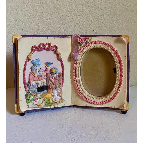 Vintage Humpty Dumpty Music Box Picture Frame Storybook | Plays London Bridge Nursery Rhyme, Holds 3.5x5 Photo