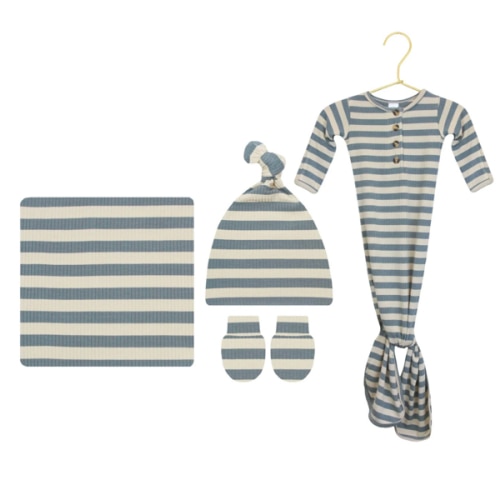 Lincoln Ribbed Newborn Hat Bundle (Gown)