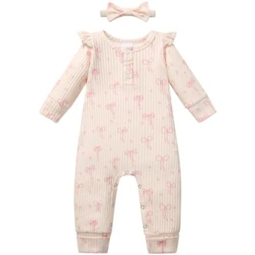 Vibebox Newborn Baby Girl Clothes One-Piece Cute Outfits Preemie-12 Months