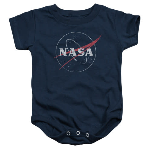 NASA Distressed Logo Baby Onesie T-Shirt Navy 6Mos