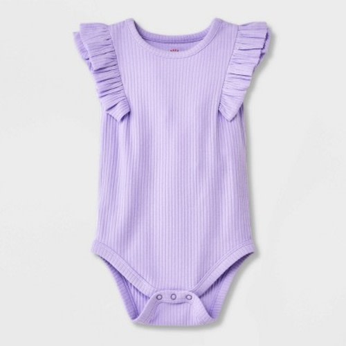 Baby Girls' Ruffle Bodysuit - Cat & Jack™, Color: Purple, Size: 18M