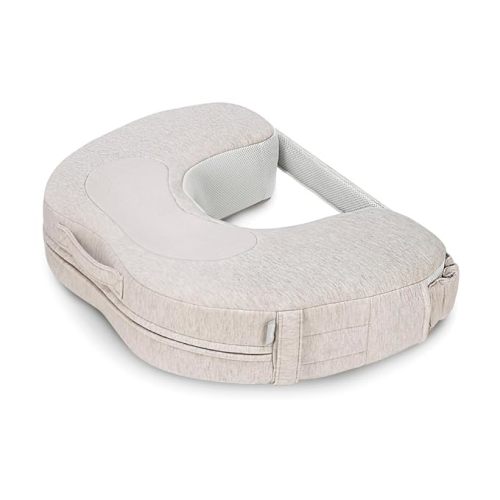 Inglesina Elysia Nursing Pillow, Quiet Beige - U-Shaped Ergonomic Breastfeeding Pillow - Dual-Density Support - Reduces Discomfort & Pressure - Adjustable, Breathable & Machine Washable