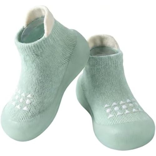Hstyle Baby Sock Shoes Toddler Walking Shoes Infant Non-Slip Slippers Soft Rubber Sole Sneakers for Baby Boys Girls
