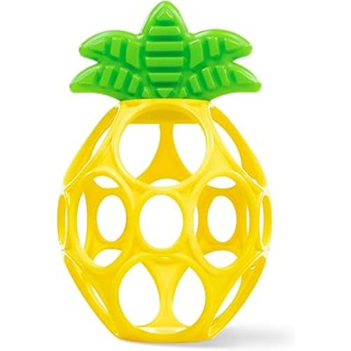Bright Starts Oball Easy Grasp Pineapple Teether Toy, Hold My Own Collection, BPA Free, Unisex, Newborn and Up