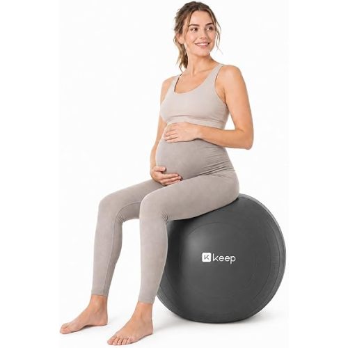 KEEP Birthing Ball for Pregnancy - 65cm 1400g Extra Thick Yoga Ball for Labor, Prenatal & Postnatal Maternity Exercise, 1100 Lbs Heavy Duty Anti-Burst Stability Ball & Physio Ball (Pump Included)