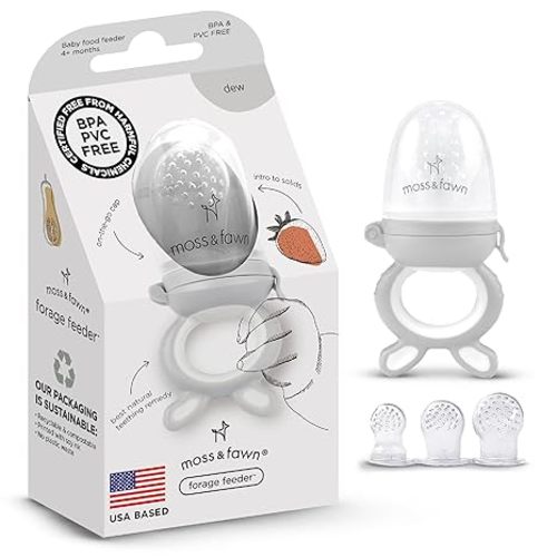 Moss and Fawn Forage Feeder - Silicone Baby Fruit Feeder - Dew