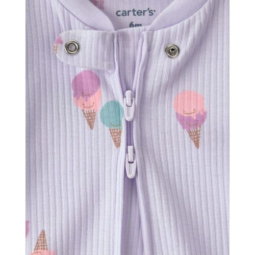 Baby Girl Ice Cream 2-Way Zip Sleep & Play Pajama - Purple | Carter's