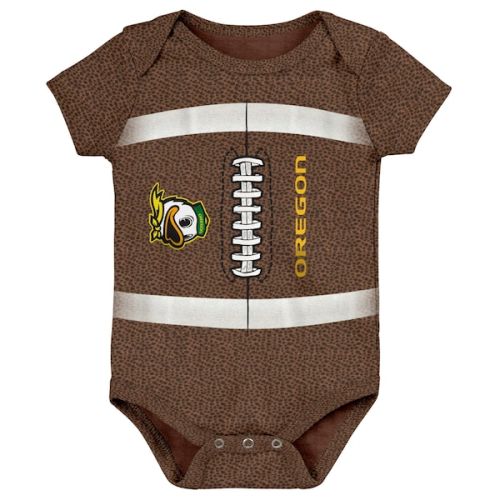 Oregon Ducks Newborn & Infant Catch Me Football Bodysuit - Brown