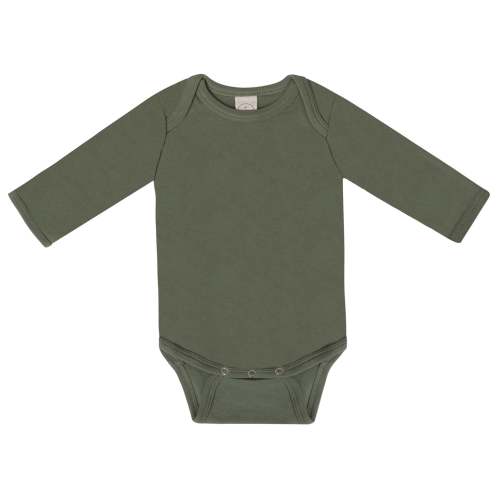 Long Sleeve Bodysuit in Olive Organic Cotton