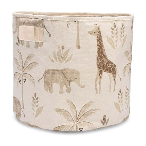 Hltser Woodland Nursery Basket Animal Nursery Decor Fabric Storage Bin Collapsible Forest Decor Hamper with Handles for Toys Laundry and Baby Items