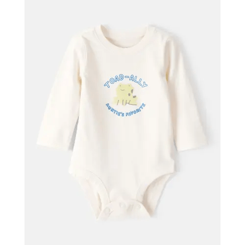 Baby Aunts Favorite Cotton Long-Sleeve Graphic Bodysuit - Ivory | Carter's