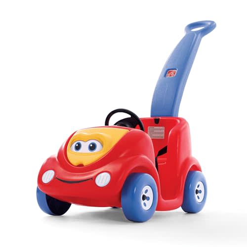 Step2 Push Around Buggy Kids Push Car, Ride On Car with Seat Belt and Horn, Toddlers Ages 18 Months - 3 Years Old, Max Weight 50 lbs., Easy Storage, Ideal Stroller Substitute, Red