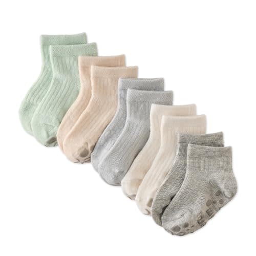 Butterblu Zuri Multipack Socks w/Grippers, Baby, Toddlers, Sustainably Made | Sustainably Made Low Cut Socks, Non-slip gripper soles, Gentle & Secure Fit, Multipack, Made to Match Colors Collection