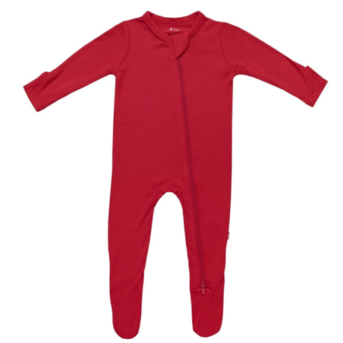 Zippered Footie in Cardinal
