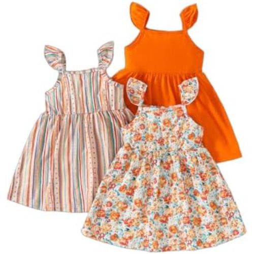 Girls Dresses Toddler Girls Dress 3-Pack Casual Party Print Skater A-line Dress Sundress
