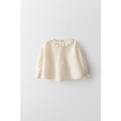 LIMITED EDITION COTTON LINEN PLEATED LACE SHIRT - Ecru | ZARA United States