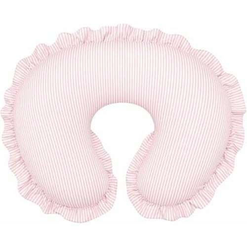 Hooyax Nursing Pillow Cover, 100% Cotton Breastfeeding Pillow Cover for Newborn Baby Boys and Girls, Soft and Breathable Classic Striped Slipcover Replacement, Hidden Zipper, Ruffled Design, Pink
