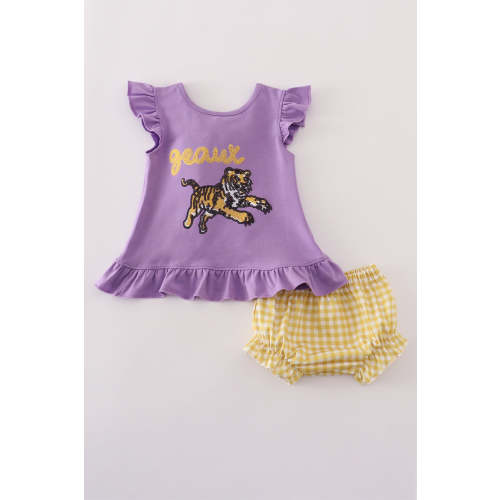 Geaux Tiger Sequin 2 pc swing top with bloomer