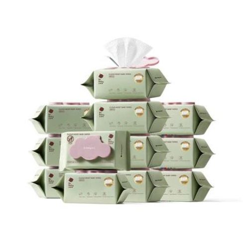 Bc Babycare Cloud Moist Baby Wipes - Hypoallergenic & Unscented for Sensitive Skin, Extra Thick, 99% Water, Plant-Based 12 packs 960 counts