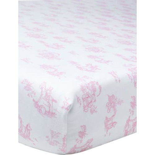 Pink Toile Baby Crib Sheets - Baby
