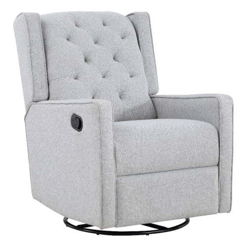 Suite Bebe Bryton Fabric Tufted Gliding Swivel Recliner in Brushed Tweed