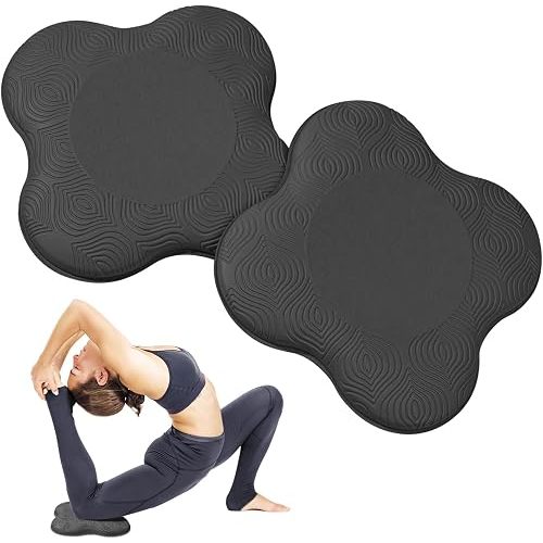Yoga Knee Pads 2 Pack, Foam Kneeling Cushions - Non-Slip Pilates Knee Pad Cushion & Wrist Support - Portable Workout Knee Pads for Meditation, Kneeling, Balance, Floor, Pilates,Yoga