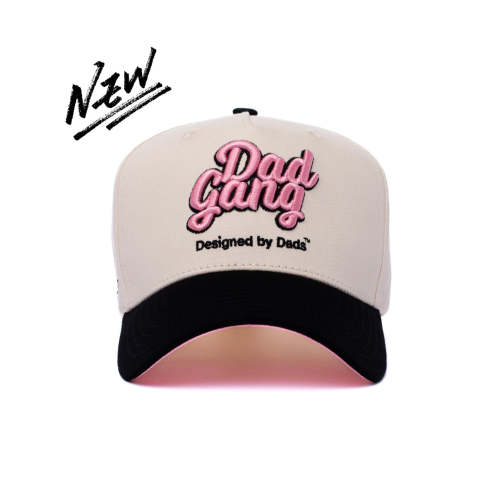 Dad Gang Logo Hat - Pink & Cream – dadgang.co