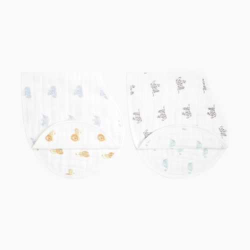 Aden + Anais Organic Muslin Burpy Bibs (2 Pack) - Animal Kingdom