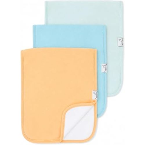 Copper Pearl Premium Baby Burp Cloths - 3-Pack Large Cotton Burp Cloths, Extra Soft Spit Up Rags with 3 Absorbent Layers, Perfect for Baby Boy and Baby Girl Gifts (21" x 10" Size, Bennie Set)