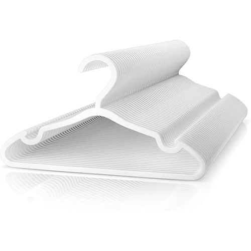 Plastic Kids Hangers - 50 Pack Non-Slip Baby Clothes Hangers for Closet, Toddler & Newborn Clothing Pants, Skirts, Coats (White)