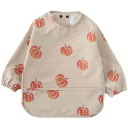 Waterproof Baby Bibs,Infant Toddler Long Sleeve Feeding Bib With Food Catcher,Easy Clean & Washable