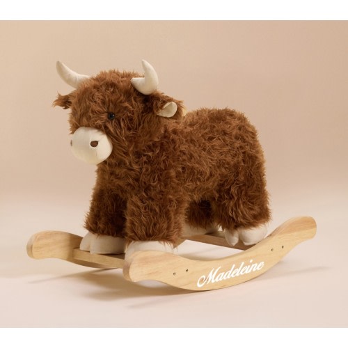 Highland Cow Critter Plush Nursery Rocker