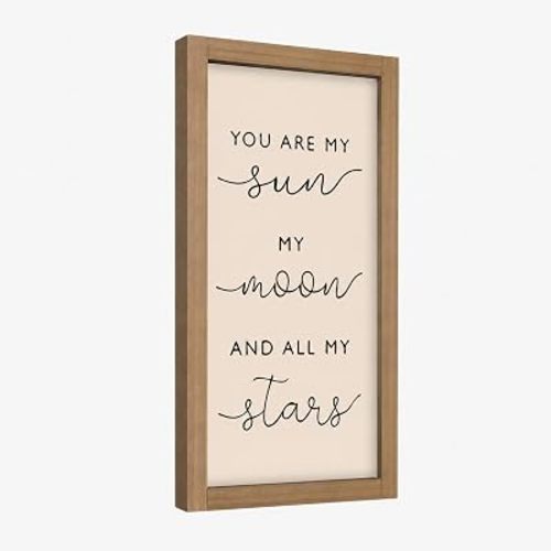 pechpell Moon and Stars Baby Nursery Wall Decor Wooden Baby Room Sign