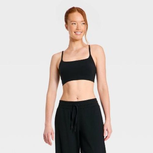 Women's Cotton Balance Light Support Sports Bra - All In Motion™ Black M