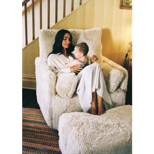 Ollie: Aussie Faux Hide A Chair and a Half | Swivel Nursery Recliner | Oilo™ Studio in Aussie Faux Hide