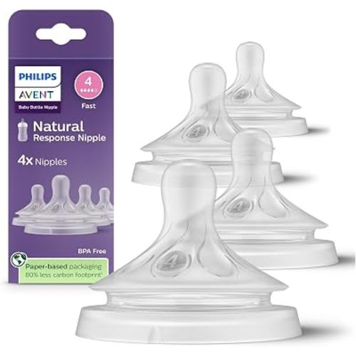Philips Avent Natural Response Nipples, Fast Flow, 4-Pack