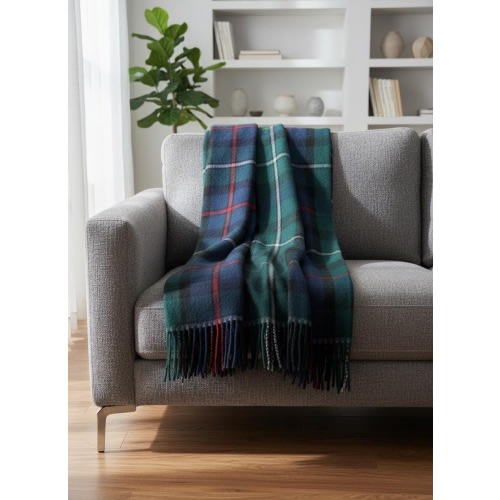 MacKenzie Modern 100% New Wool Tartan Blanket Throw Brand New