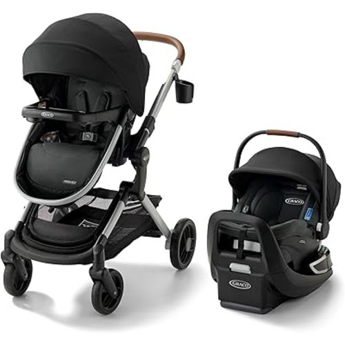 Graco Modes Nest 3-in-1 Travel System with SnugRide Turn & Slide - Carseat Stroller Combo with Rotating Rear-Facing Baby Car Seat, Adjustable Slide2Me Infant Car Seat to Toddler Stroller