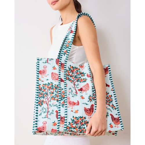 Hen House - The Traveler Tote - Soft Blue – Printfresh