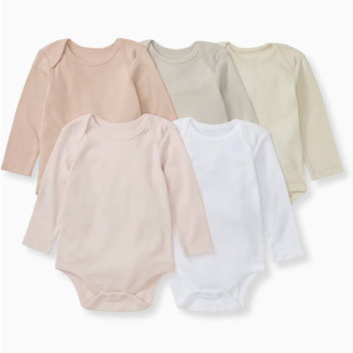 Solid Organic Cotton Long Sleeve Baby Bodysuits 5 Pack - Pink Sand – Burt's Bees Baby