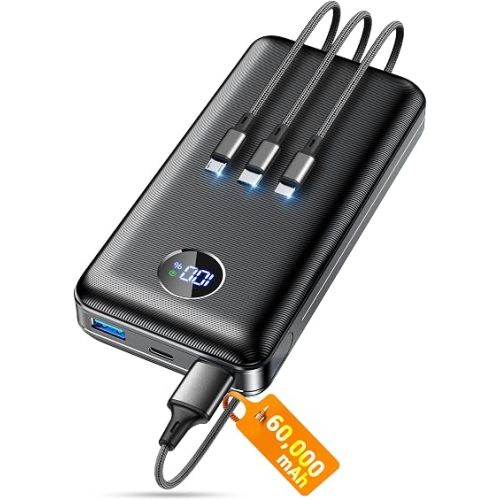 ZZI Portable Charger Power Bank 60000mAh, 22.5W PD Fast-Charge Battery Pack