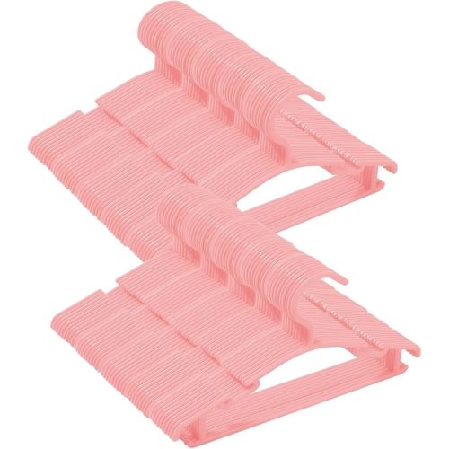 100 Pack Pink Baby Nursery Closet Hangers,Non-Slip Laundry Infant Pant Hanger for Newborn Clothes Gift,Ultra-Thin Child Coat Hanger for Girl Boy Toddler Kids
