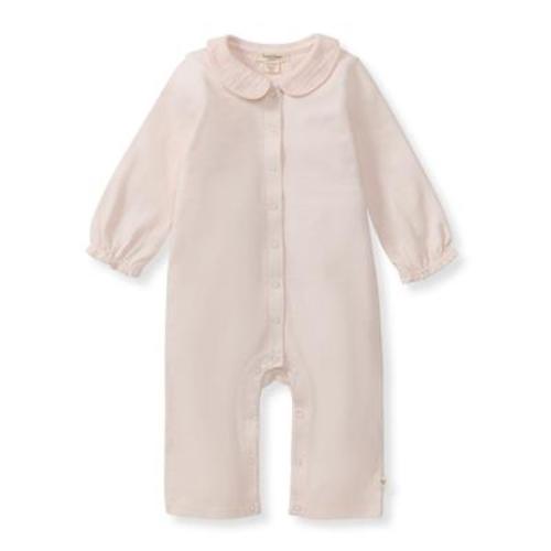 Muslin Collar Baby Girl Pink Jumpsuit – Burt's Bees Baby Size: 0-3 mo