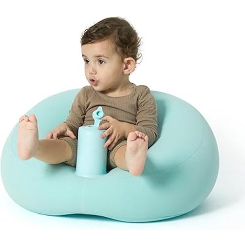 Baby Inflatable Seat for Babies 3-36 Months | Air Pump Built-in | Infant Back Support | Baby Sofa | Toddler Sitting Up Chair | Floor Seater | Ideal Baby Gift (Basket Color Flocking)