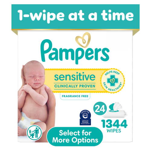 Free Shipping! Pampers Sensitive Baby Wipes Unscented 16 Pack 1344 Count Hypoallergenic and Gentle