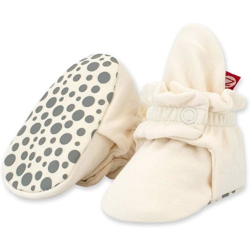 Zutano Unisex Organic Cotton Baby Booties, Stay-On and Non-Slip, Newborn to Toddler