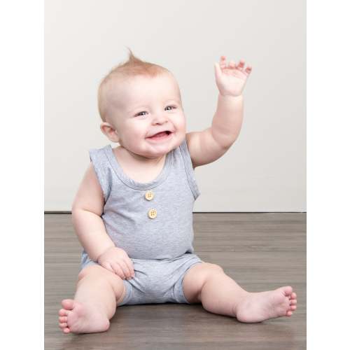 Unisex Cotton Tank & Shorts Outfit - Heather Grey