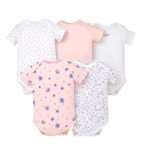 Summer New Baby Short Sleeve Bodysuits Onesie Layette Relaxed Fit Dailywear 3-6 month